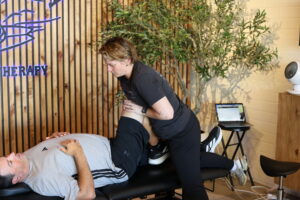 pt working on client knee